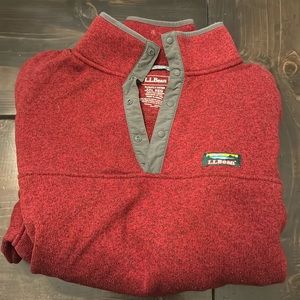 Red 1/4 zip LL Bean sweatshirt EUC